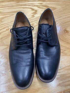 Steve Madden Oxford Men's 9 M Black Leather Lace Up Round Toe Dress Shoes S31